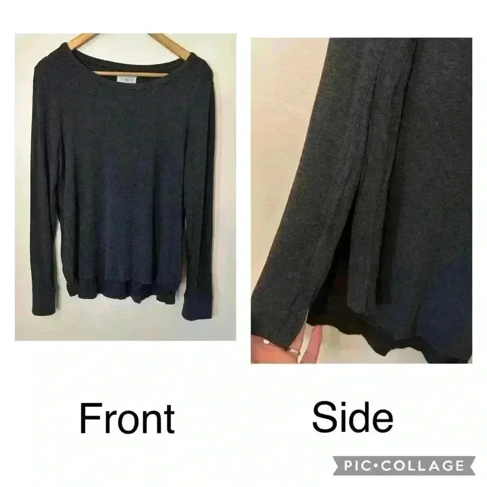 LOFT Lou and Grey Soft Side Slit Pullover Sweatshirt Size S